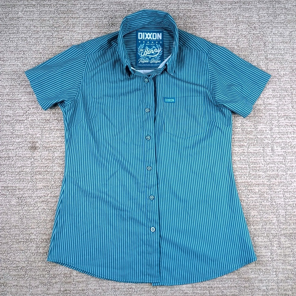 Dixxon Flannel Co The Benny Triple Stripe Women Small Teal Green Workwear Shirt - Picture 2 of 9